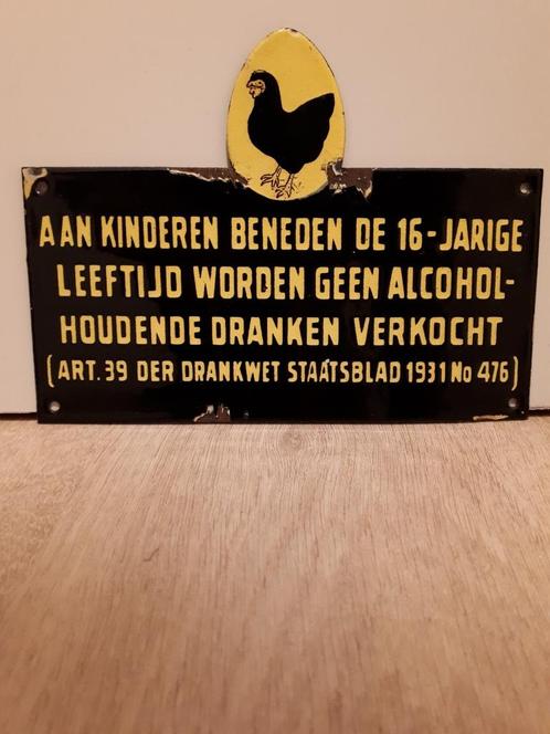 Emaille Reclame Bord Zwarte Kip Advocaat Bols, Antiek en Kunst, Antiek | Emaille, Ophalen of Verzenden