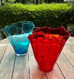 Zakdoek design vintage vazen jaren 70, Ophalen, Gebruikt, Glas, Minder dan 50 cm