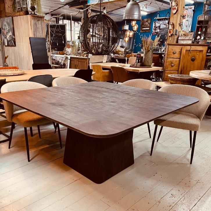Vierkante tafel aron verjongd mango hout eettafel, Huis en Inrichting, Tafels | Eettafels, Nieuw, Vierkant, Ophalen