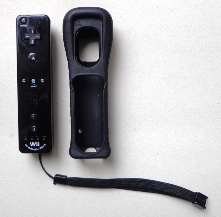 Originele Wii Motion Plus Remote Controller Zwart, Spelcomputers en Games, Games | Nintendo Wii, Zo goed als nieuw, Ophalen of Verzenden