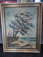 Oud Schilderij - Zeegezicht met Bomen, Antiek en Kunst, Ophalen of Verzenden