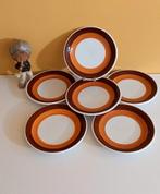 6 Vintage Retro borden 19 cm Ironstone 70s, Huis en Inrichting, Keuken | Servies, Ophalen of Verzenden, Zo goed als nieuw, Overige stijlen