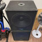 2x Actieve 15" Subwoofers – Ibiza SUB15A – Plug & Play, Overige merken, Subwoofer, Ophalen of Verzenden, Zo goed als nieuw