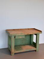 Werkbank / Sidetable Groen Verweerd Hout, Ophalen, Gebruikt, 75 cm of meer, 60 cm of meer