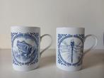 2 bekers delfts blauw Hugo Kaagman Hema vintage, Hema, Ophalen of Verzenden, Zo goed als nieuw, Overige stijlen