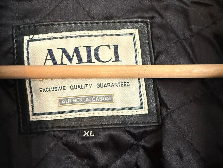 Jas echt leer xl, Kleding | Heren, Jassen | Winter, Zo goed als nieuw, Maat 56/58 (XL), Bruin, Ophalen of Verzenden