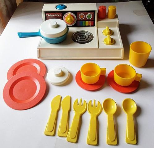 Vintage Fisher Price fornuis 919, keukenset, kookplaat.Retro, Kinderen en Baby's, Speelgoed | Speelkeukens, Gebruikt, Speelkeuken