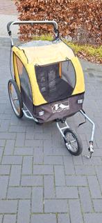 Fietskar met kinderzitje - M-Wave, Fietsen en Brommers, Fietsaccessoires | Aanhangers en Karren, Ophalen, Gebruikt, Opvouwbaar