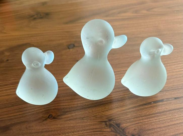 Vintage.Gemateerde Glazen Eendjes. Handgeblazen., Antiek en Kunst, Antiek | Glas en Kristal, Ophalen of Verzenden