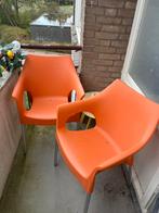 Tuinstoelen oranje 2 stuks, Ophalen, Zo goed als nieuw, Kunststof
