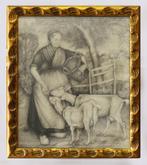 Alida Hendriks – potloodtekening in Art-deco lijst, Antiek en Kunst, Ophalen