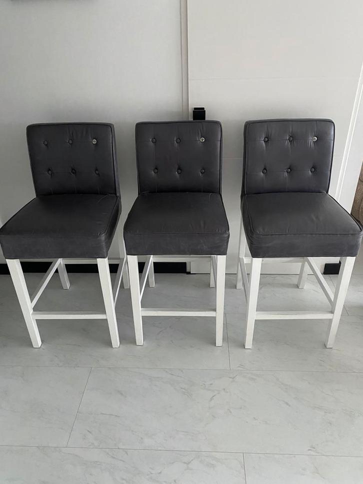 Kookeiland barstoelen krukken Rivièra maison, Huis en Inrichting, Barkrukken, Gebruikt, 60 tot 90 cm, Leer, Ophalen