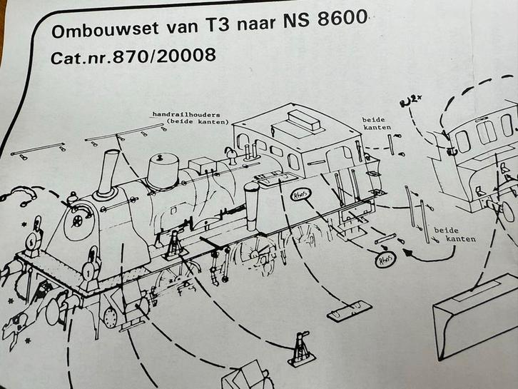 Philotrain Ombouwset T3 naar NS 8600 inclusief donor loc., Hobby en Vrije tijd, Modeltreinen | H0, Zo goed als nieuw, Overige typen