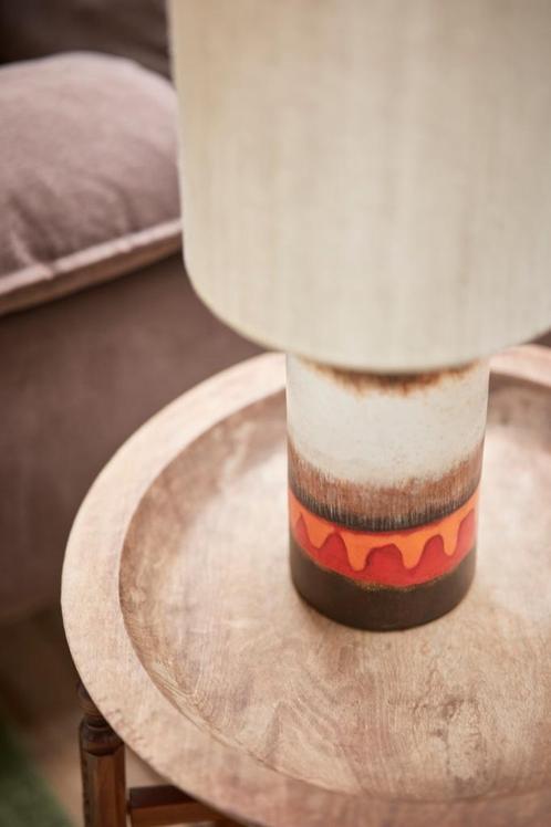 HKliving tafellamp lampenkap keramiek 70's west germany, Huis en Inrichting, Lampen | Tafellampen, Zo goed als nieuw, 50 tot 75 cm