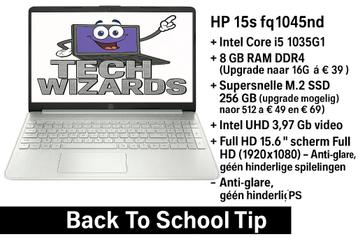 ZGAN HP 15 + Snelle M2 SSD + Win 11 + Startklaar + Garantie beschikbaar voor biedingen