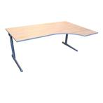 Ahrend 500 Hoekbureau Eiken Zilvergrijs B180xD120 Rechts, Ophalen of Verzenden, In hoogte verstelbaar, Gebruikt, Bureau