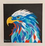 abstracte vogel , zelf geschilderd op acryl, Antiek en Kunst, Kunst | Schilderijen | Abstract, Ophalen