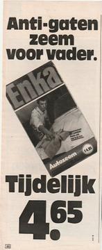 Retro reclame 1971 Enka Arnhem autozeem voor vader, Verzenden, Overige typen