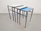 Vintage mimi set metaal formica teak Nesting Tables ‘60