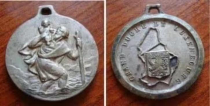 verzilverde medaille Sint Christoffel hertogdom Luxemburg, Verzenden, Overige materialen, Buitenland