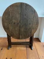 Antieke franse wijntafel, eiken, Ø 68.5 cm, Antiek en Kunst, Antiek | Meubels | Tafels, Ophalen