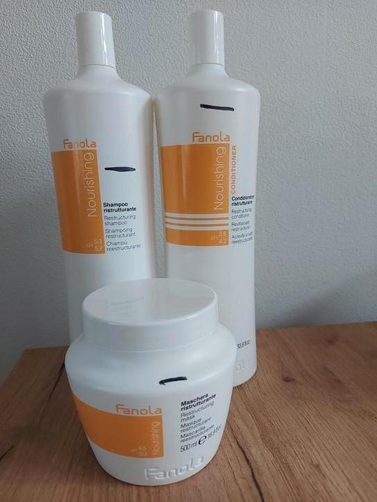 Fanola restructuring shampoo, conditioner en masker. Set €10, Sieraden, Tassen en Uiterlijk, Uiterlijk | Haarverzorging, Gebruikt