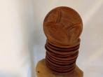 12 teak houten fondueborden of barbecue borden, Huis en Inrichting, Keuken | Servies, Ophalen of Verzenden, Zo goed als nieuw