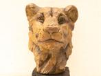 Houten beeld van een leeuwenhoofd 36957, Ophalen of Verzenden, Gebruikt, Dier