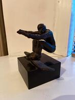 Bronzen beeld snowboarder, Antiek en Kunst, Ophalen
