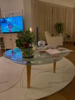Glazen salontafel, Huis en Inrichting, Tafels | Salontafels, 100 tot 150 cm, 50 tot 75 cm, Rond, Modern
