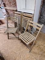 6x houten klapstoeltjes, Tuin en Terras, Tuinstoelen, Ophalen, Gebruikt, Hout, Inklapbaar