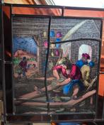 Glas-in-lood hanger met pottenbakkers tafereel, Ophalen of Verzenden