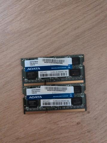 2x ADATA 2GB DDR3 RAM Geheugen beschikbaar voor biedingen