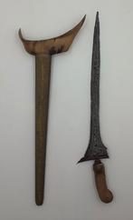 Antieke rechte Keris Sempaner Pamor Pedaringan Kebak, KSR69, Antiek en Kunst, Verzenden