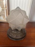 Antieke Plafondlamp met Geometrische Kap Glas Design Lamp Ar, Ophalen of Verzenden
