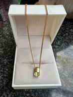 Gouden Ketting met Peridot Hanger, Geel, Ophalen of Verzenden, Zo goed als nieuw, Met edelsteen