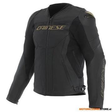 Dainese RACING 5 LEATHER JACKET, Zwart-Goud beschikbaar voor biedingen
