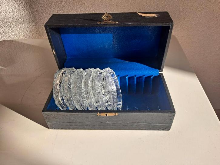 Kristallen Onderzetters in Doos, Antiek en Kunst, Antiek | Glas en Kristal, Ophalen of Verzenden