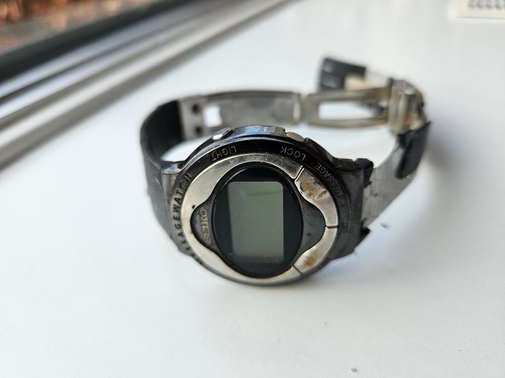 Seiko Messagewatch uit de jaren 90 pieper horloge, Sieraden, Tassen en Uiterlijk, Horloges | Heren, Seiko, Kunststof, Gebruikt