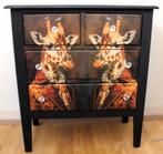 Een zwarte ladekast “Giraffe”, 4 lades, Gebruikt, 3 of 4 laden, Minder dan 100 cm, 25 tot 50 cm