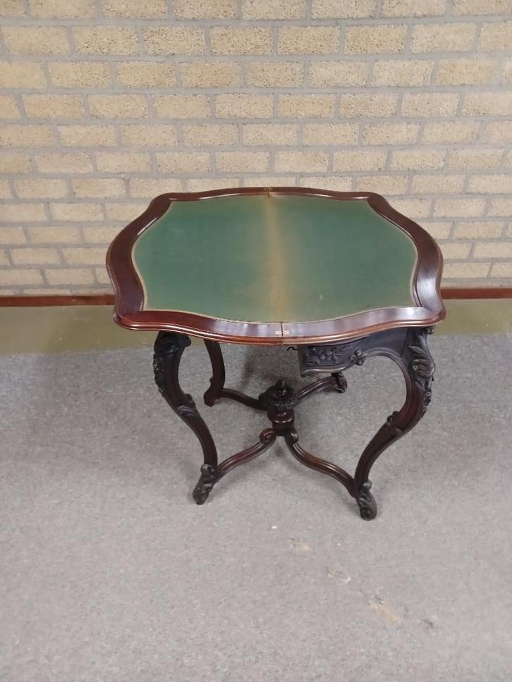 Antieke sidetable / speeltafel – eind 1800, begin 1900, Antiek en Kunst, Antiek | Meubels | Tafels, Ophalen