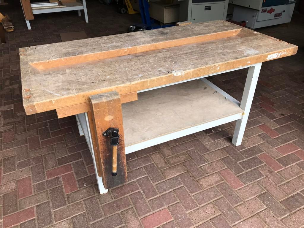 De Beuk werkbank. Massief beukenhout, beuken, Doe-het-zelf en Verbouw, Werkbanken, Ophalen of Verzenden, Gebruikt, Bankschroef