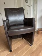 Leren eetkamerstoel, Huis en Inrichting, Stoelen, Ophalen, Bruin, Leer, Zo goed als nieuw