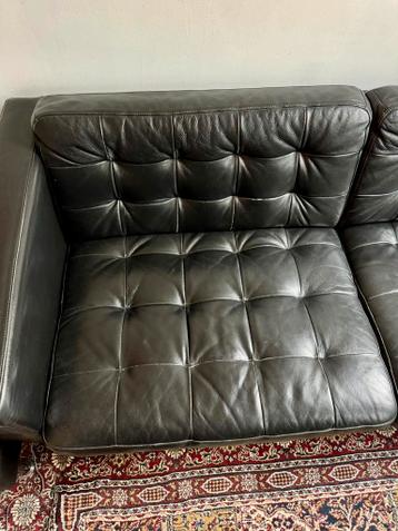 Zwart leren bank Landskrona van Ikea - afbeelding 3