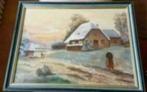 Olieverf winterlandschap boerderij Gré Otten, Antiek en Kunst, Kunst | Schilderijen | Klassiek, Ophalen