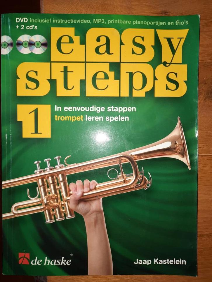 lesboek : Easy steps 1 trompet + 2 cd's en dvd, Muziek en Instrumenten, Bladmuziek, Gebruikt, Les of Cursus, Overige genres, Trompet