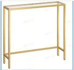 NIEUW! VASAGLE Consoletafel side table  goud €20,99, 50 tot 100 cm, Nieuw, Ophalen of Verzenden, Glas