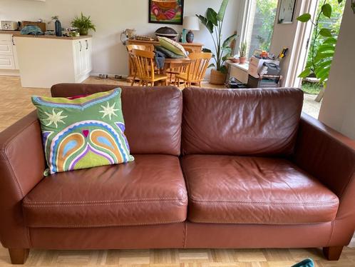 Lederland cognac leather two-seater sofas x 2, Huis en Inrichting, Banken | Sofa's en Chaises Longues, Zo goed als nieuw, Tweepersoons