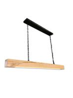 Eiken hanglamp met ingebouwde ledstrip | zwarte plafondplaat, Nieuw, Ophalen of Verzenden, Hout