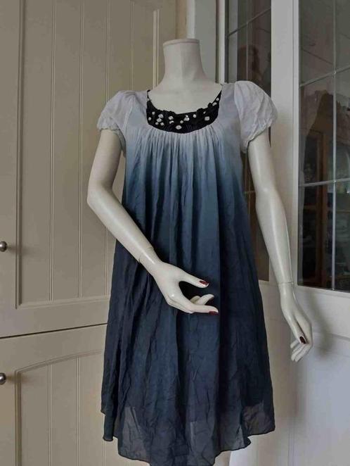 Vintage Fionella zomerjurkje katoen en zijde maat 2 = M, Kleding | Dames, Jurken, Zo goed als nieuw, Maat 38/40 (M), Boven de knie
